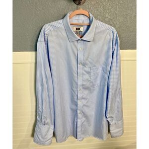 Joseph Abound Blue Stripe Button Down Dress Shirt Men's Size 34/35